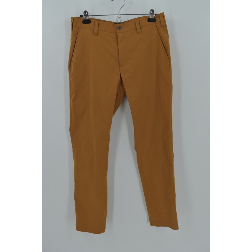 Bluffworks Men Tailored Fit Chino Travel Pants Gold Tan Ochre 31x32